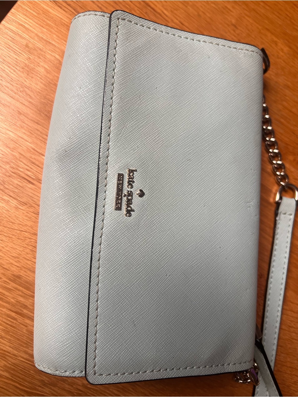kate spade Saffiano Leather Crossbody with Gold Chain - Picture 5 of 11
